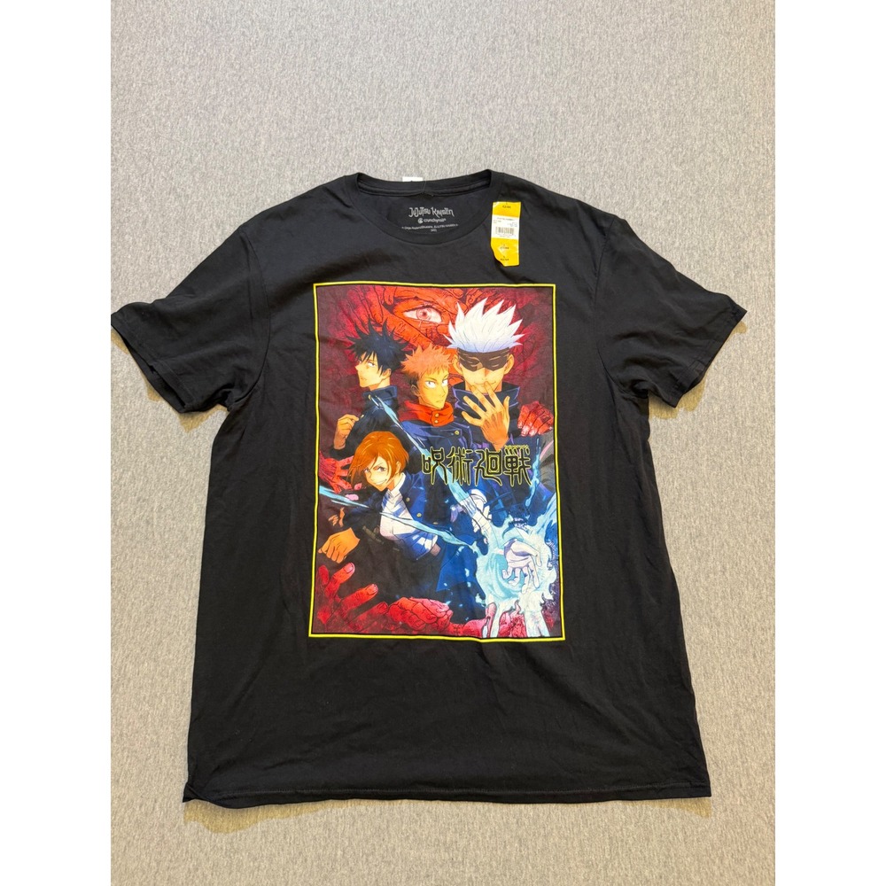 Jujutsu Kaisen Crunchyroll Graphic T-Shirt Black Large Yuji Megumi Nobara Gojo